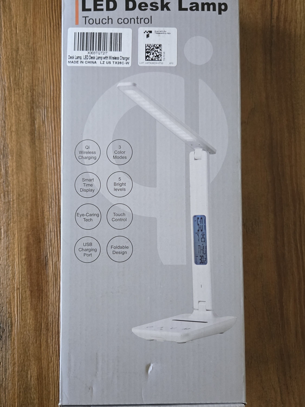 LED Desk Lamp with Touch Control - White